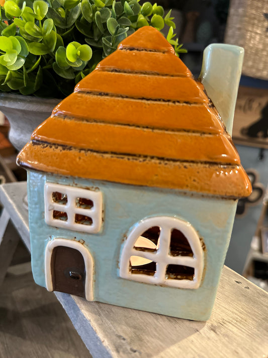 Decorative Lavender Tealight Ceramic Cottage