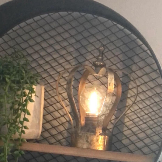 Gold Metal Battery Operated Crown Light