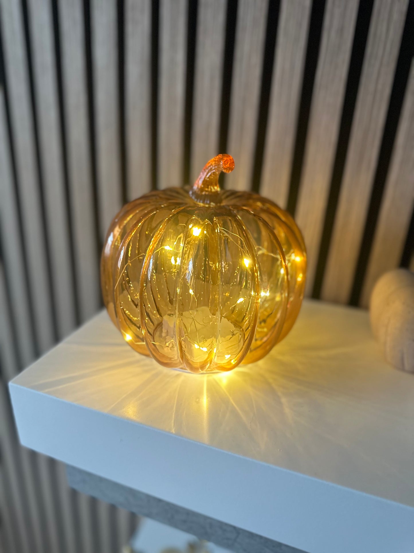 Led Glass Decorative Pumpkin