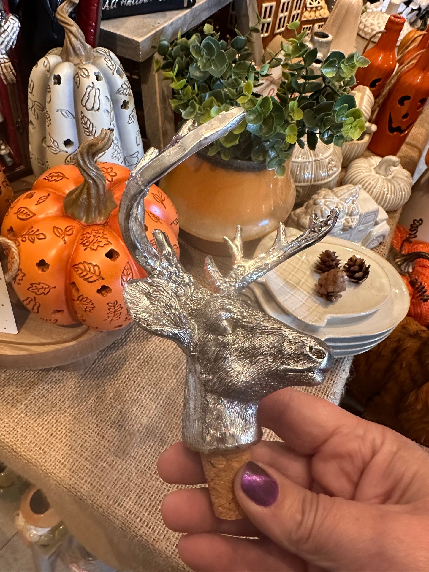 Silver Deer Bottle Stopper
