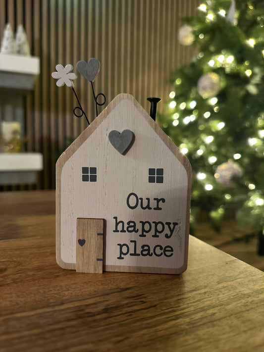 Wooden Our Happy Place House