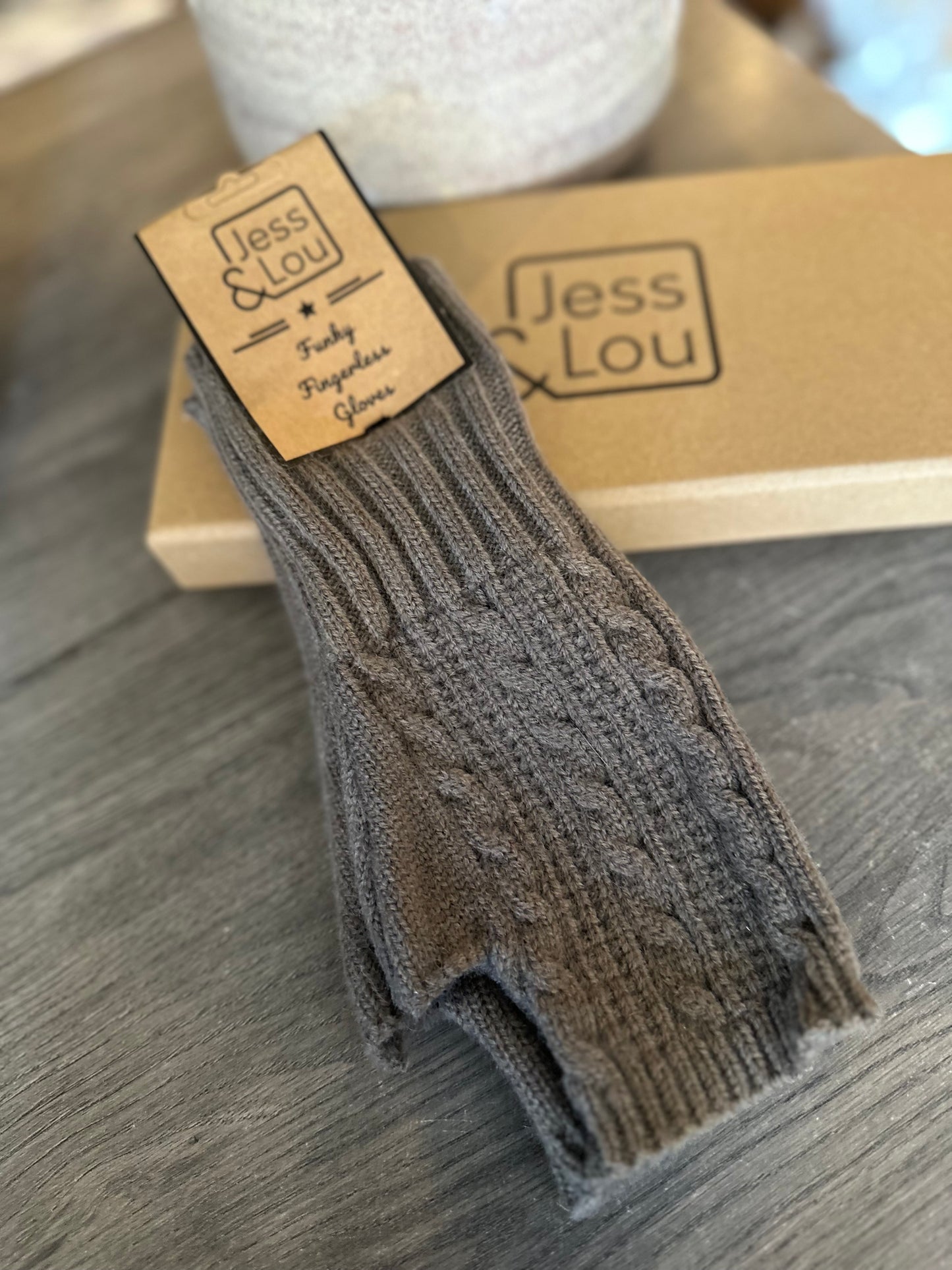 Jess & Lou Cable Knit Fingerless Gloves ~ 5 Colours