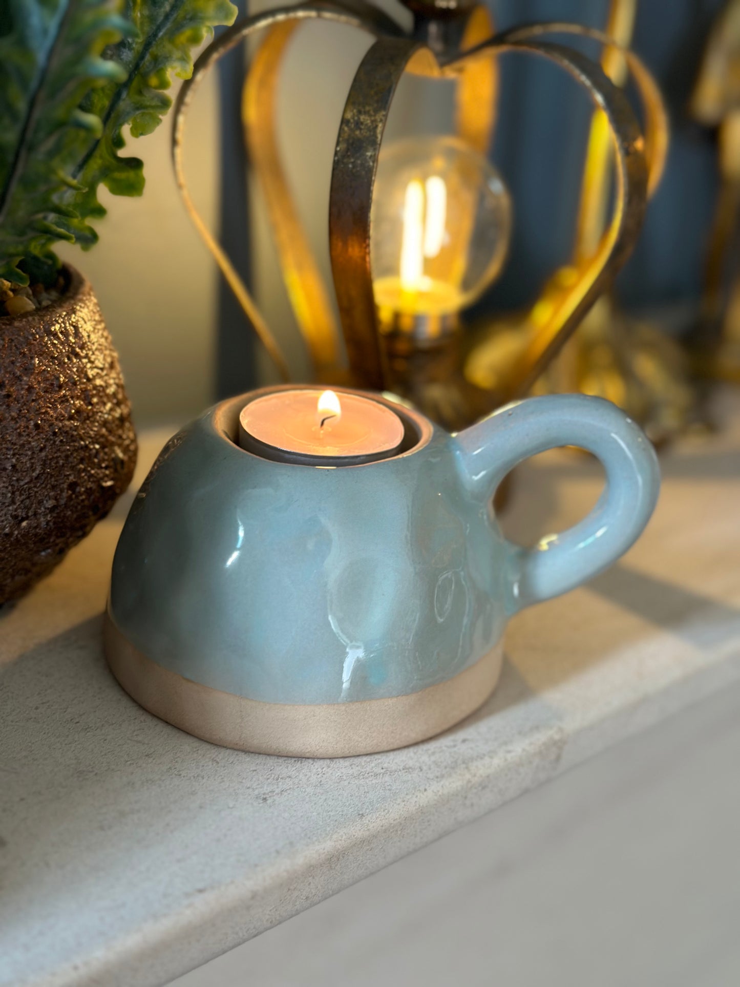 Dimple Pot Tealight Holder ~ Choice of Three Colours