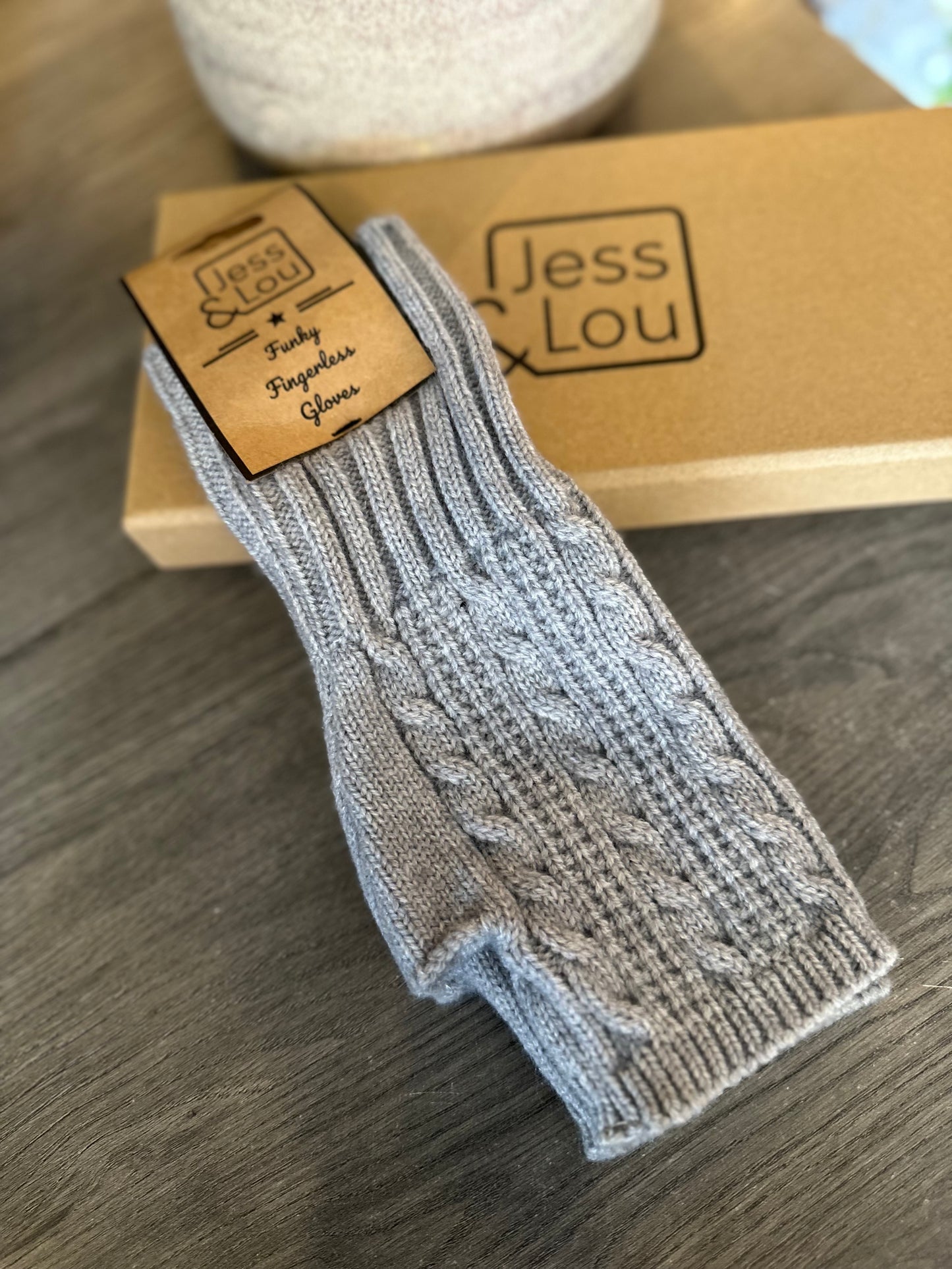 Jess & Lou Cable Knit Fingerless Gloves ~ 5 Colours