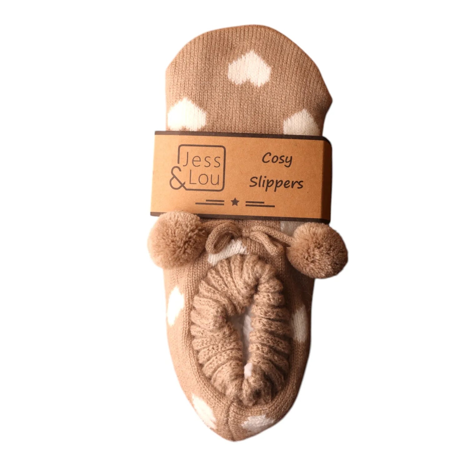 Jess & Lou Cosy Heart Slippers ~ 4 - 7