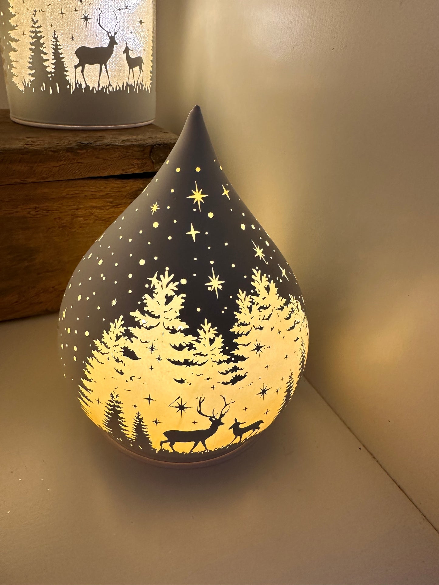 Led Teardrop Glass Christmas Decoration ~ Choice of 3 Colours