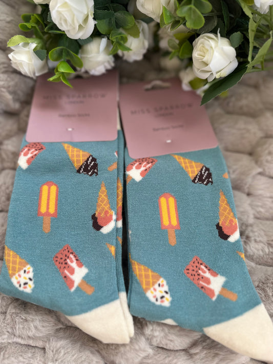 Miss Sparrow Ice Lolly Design Socks
