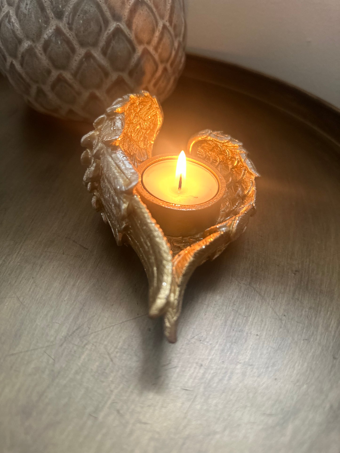 Gold Angel Tealight Holder