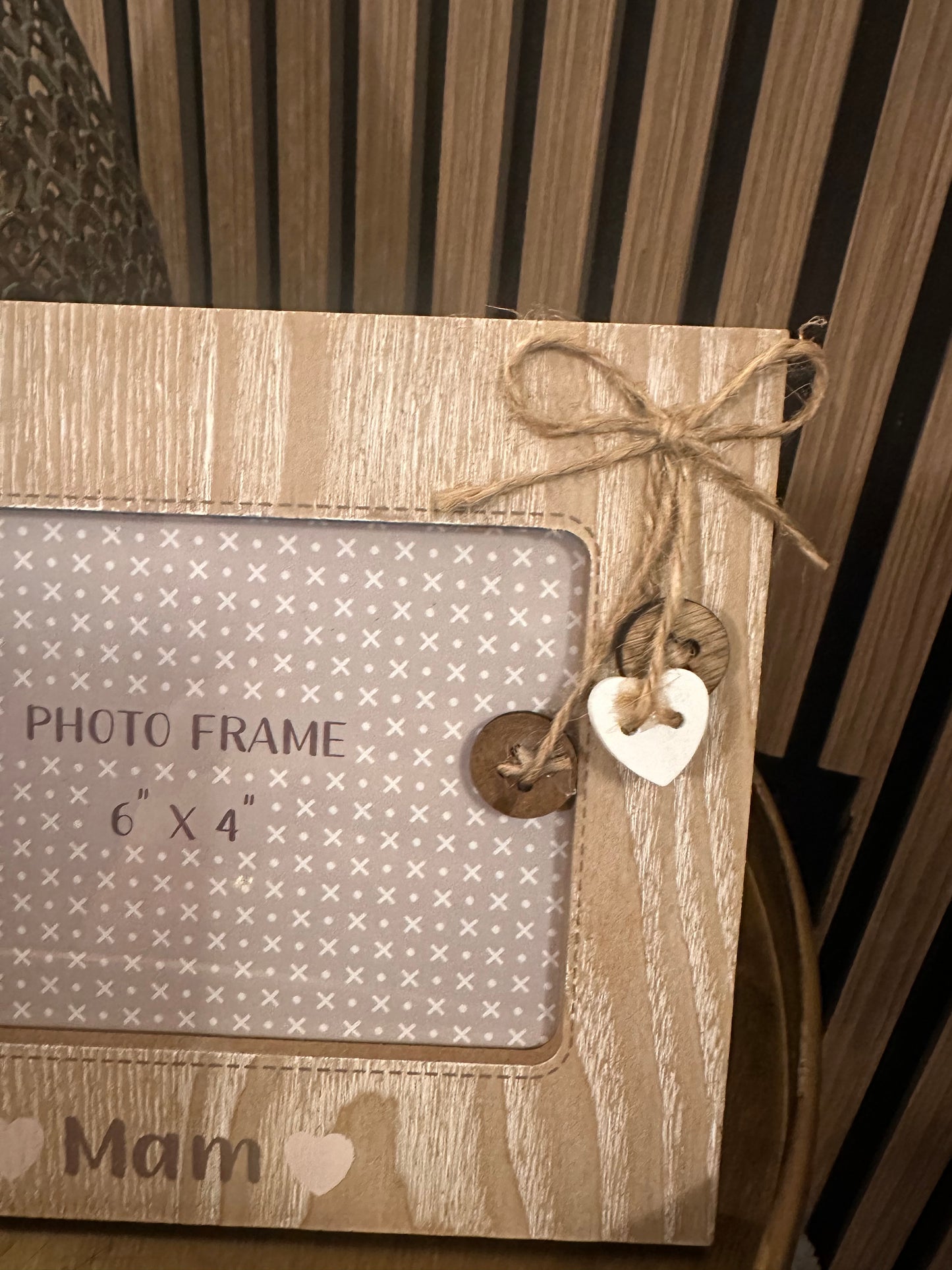 Wooden Button Mam Photo Frame