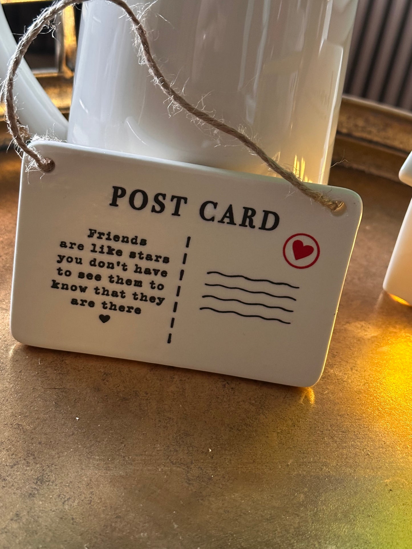 Ceramic Friend Postcard with Twine