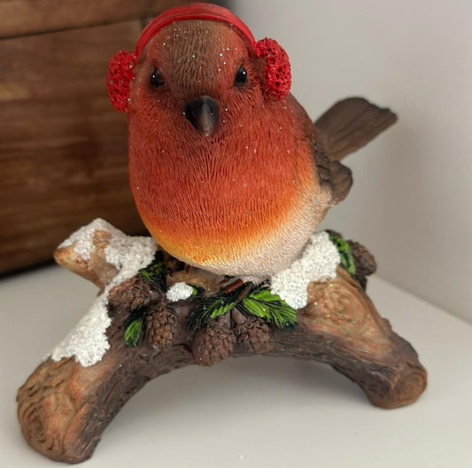 Winter Robin with Earmuffs