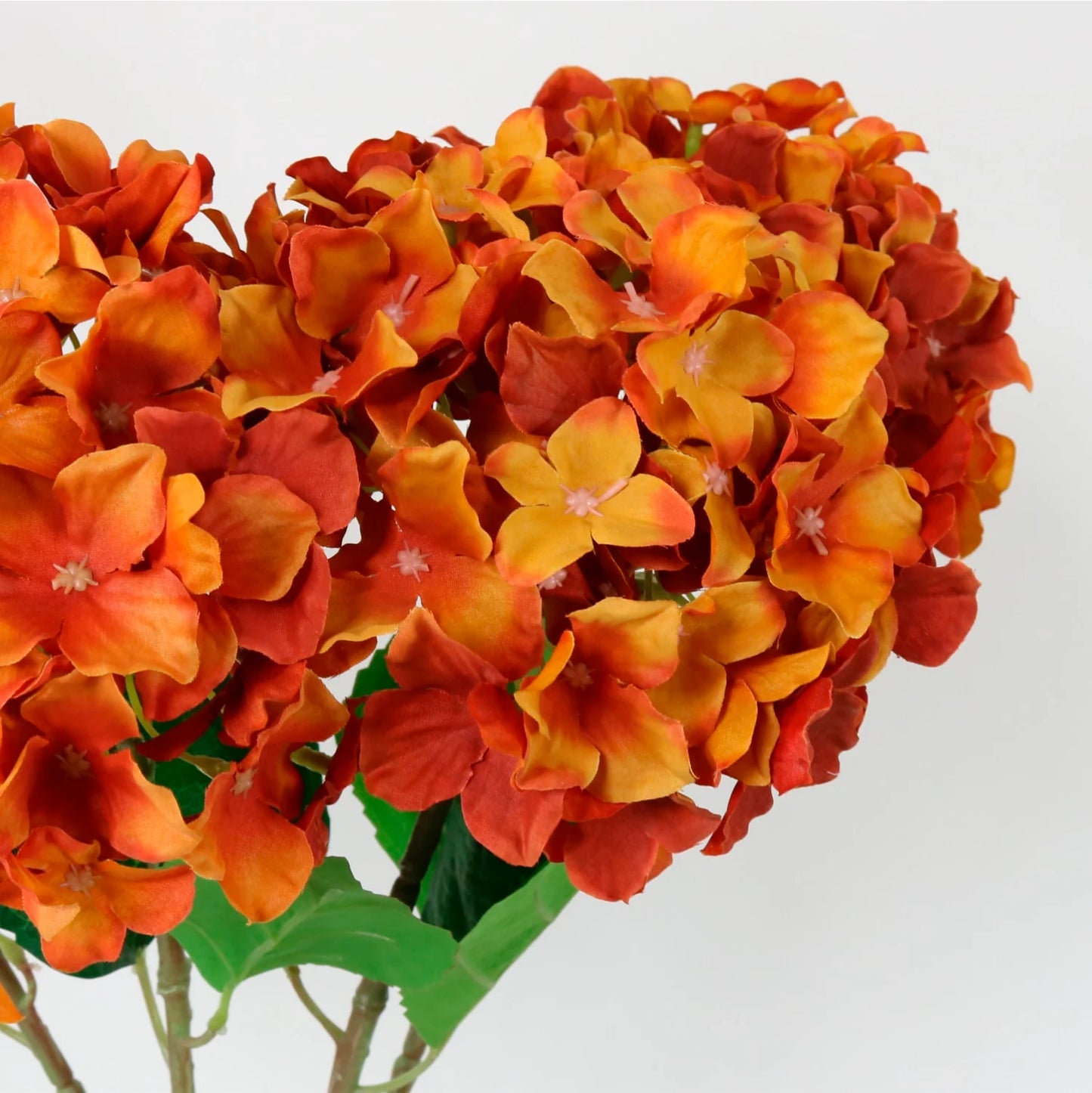 Orange Faux Flower Hydrangeas