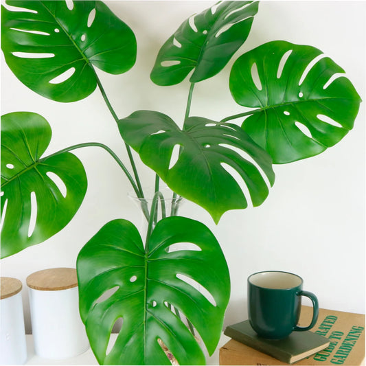 Faux Monstera Exotic Stem ~ One Leaf Per Stem