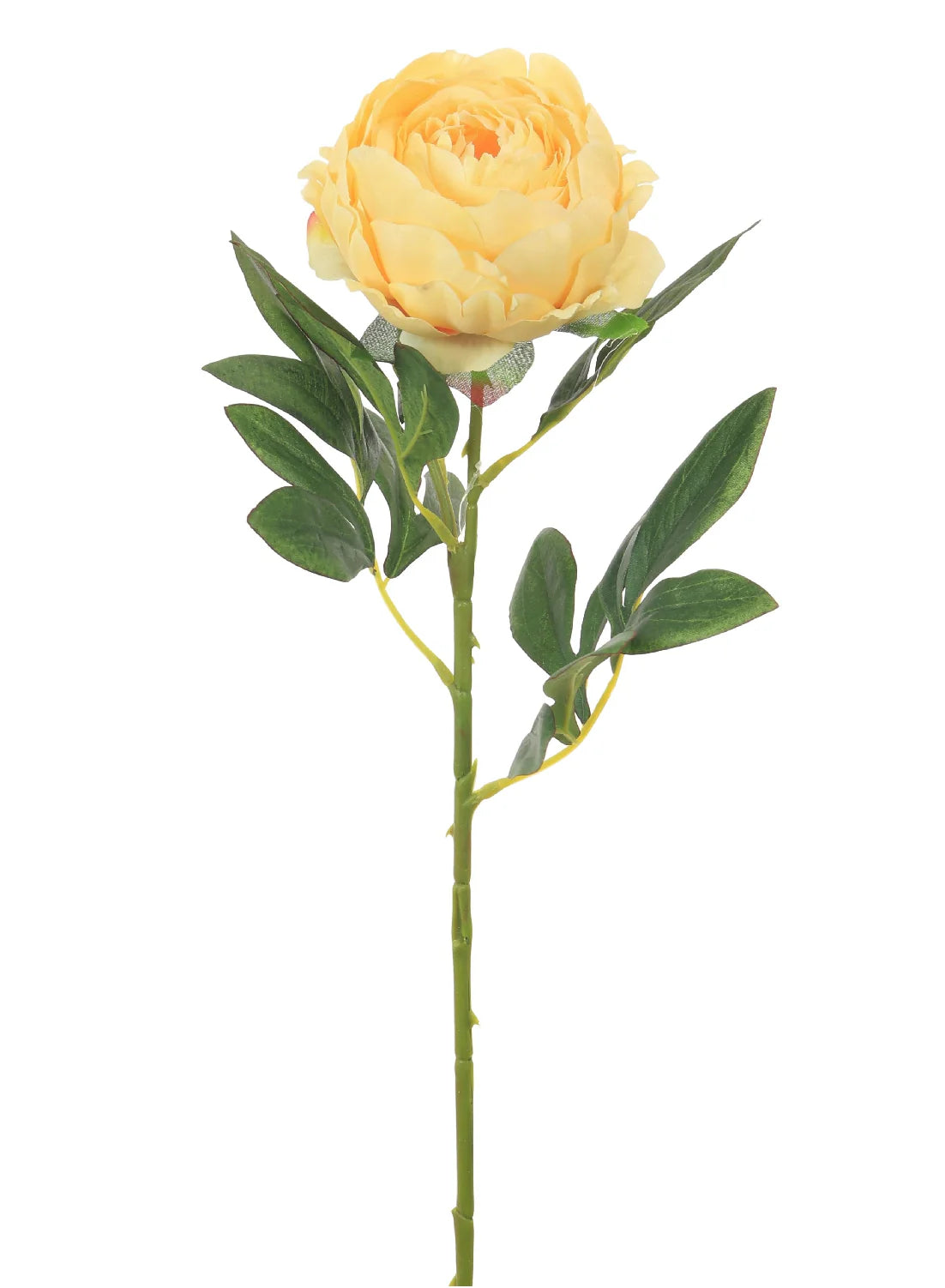 Faux Peony Single Head ~ Lemon
