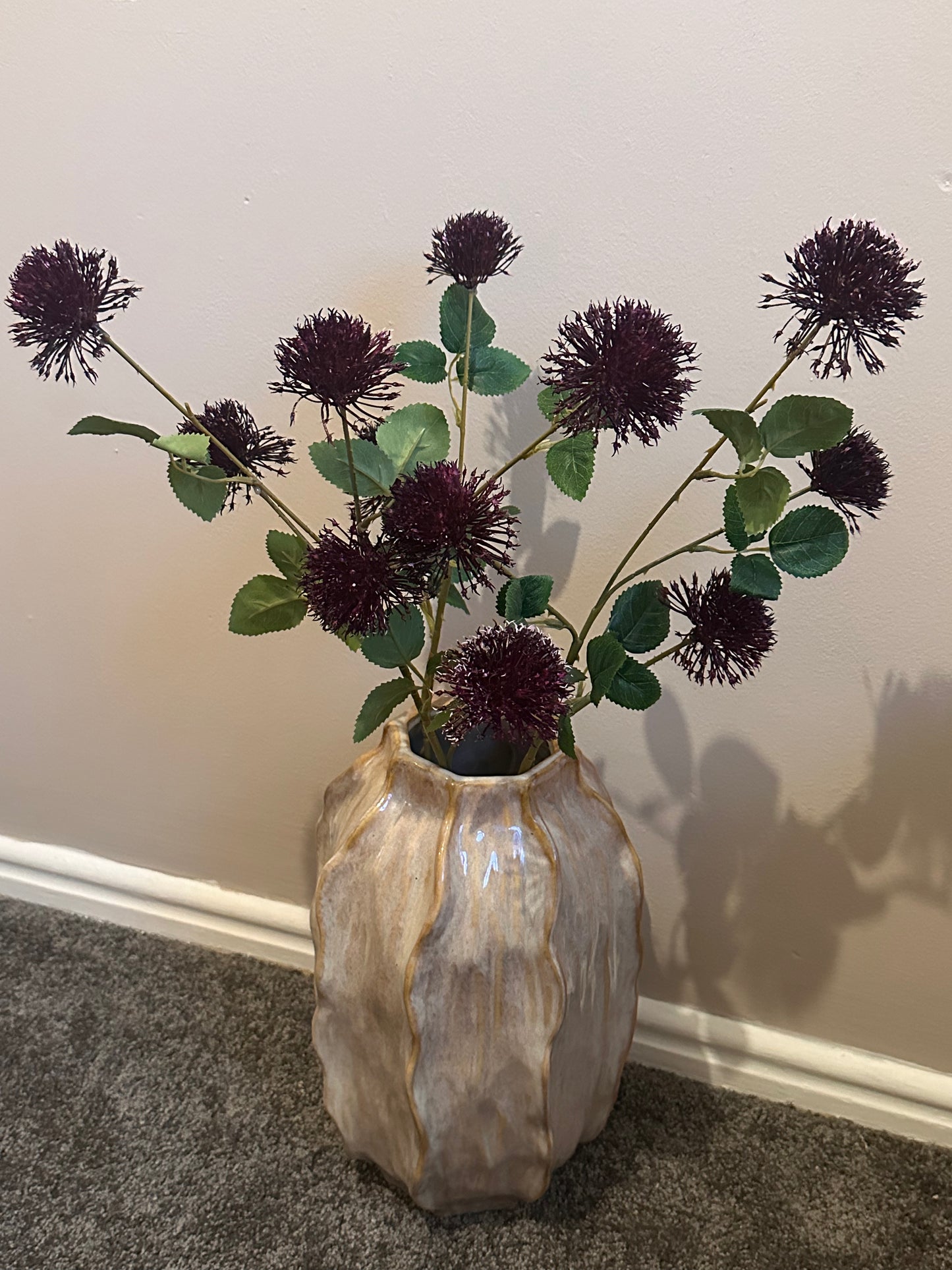 Faux Magenta Fireball Flowers