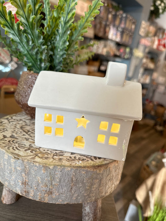 Ceramic Light Up House with Star
