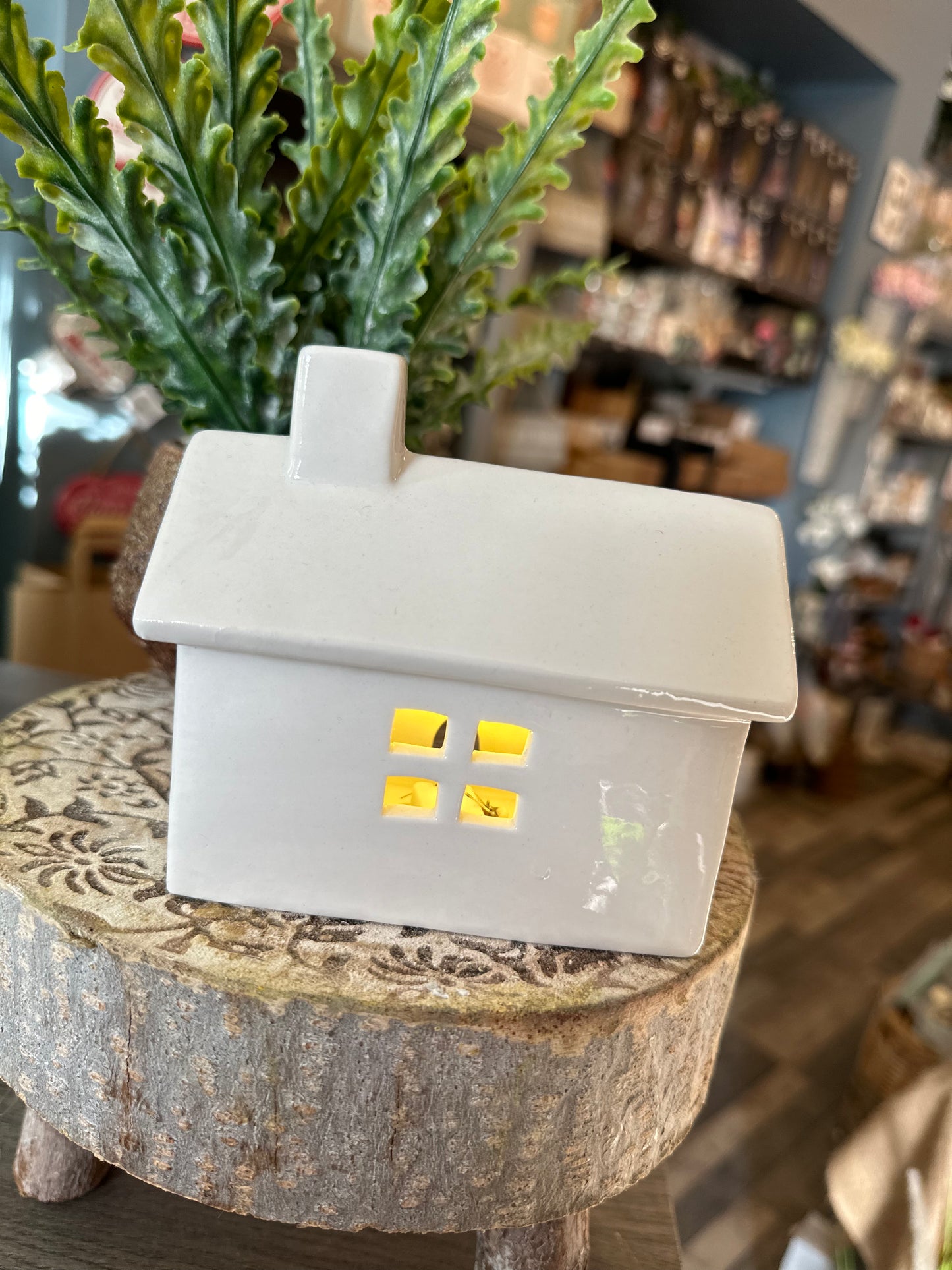 Ceramic Light Up House with Star