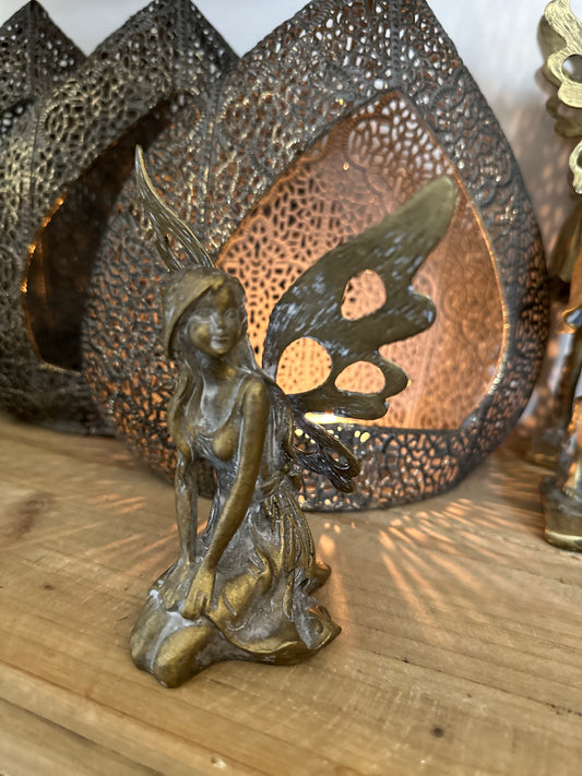 Metal Gold Sitting Fairy