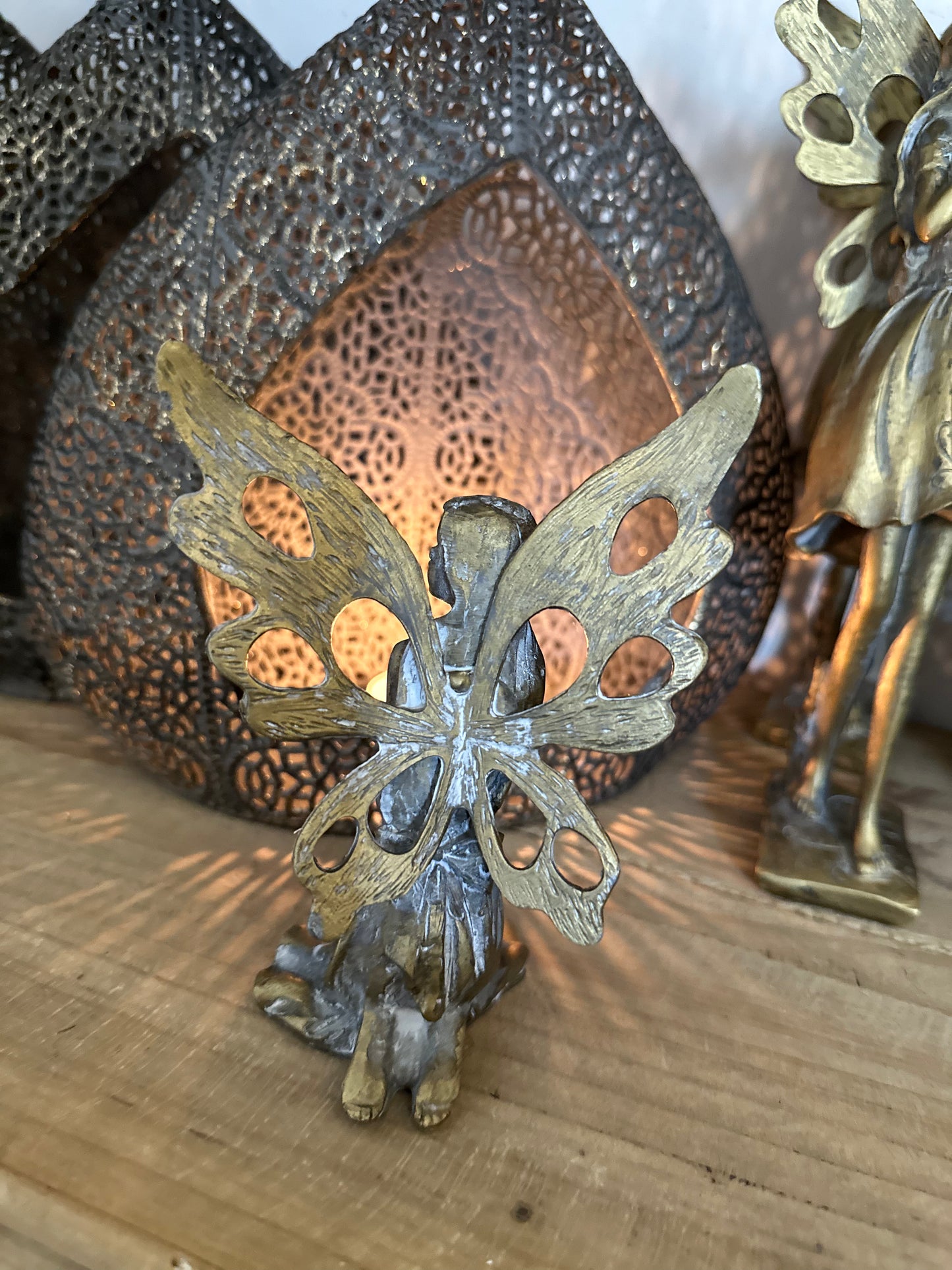 Metal Gold Sitting Fairy