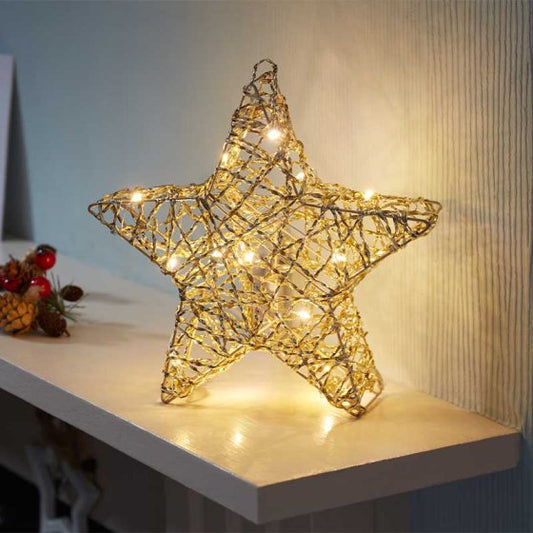 In Lit Gold Light Up Star