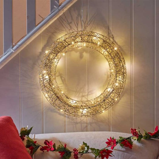Light up Wonder wreath - 40cm