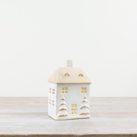 LED Light Up House with Gold Detail