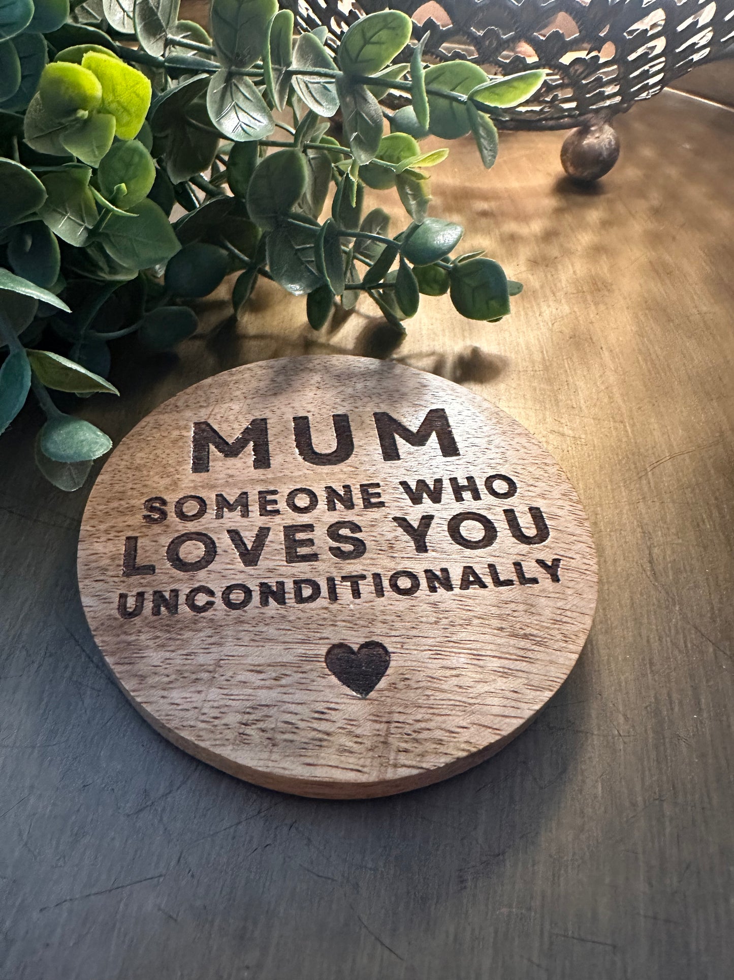 Wooden Mum Coaster