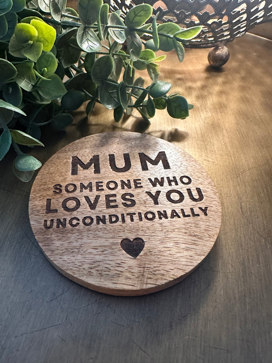 Wooden Mum Coaster
