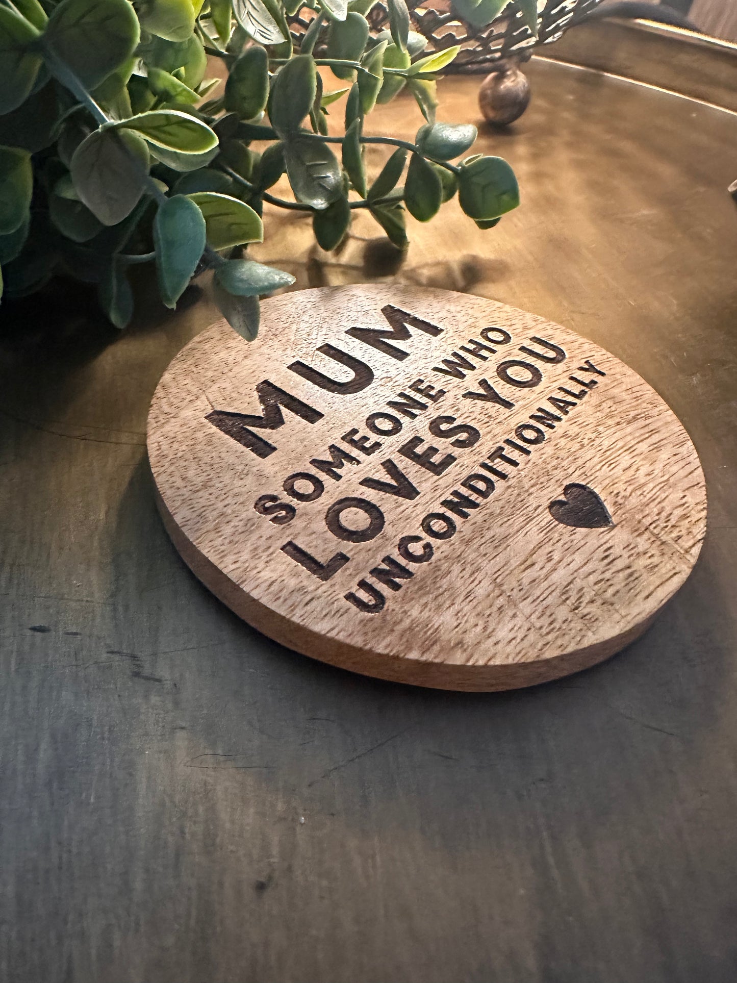 Wooden Mum Coaster