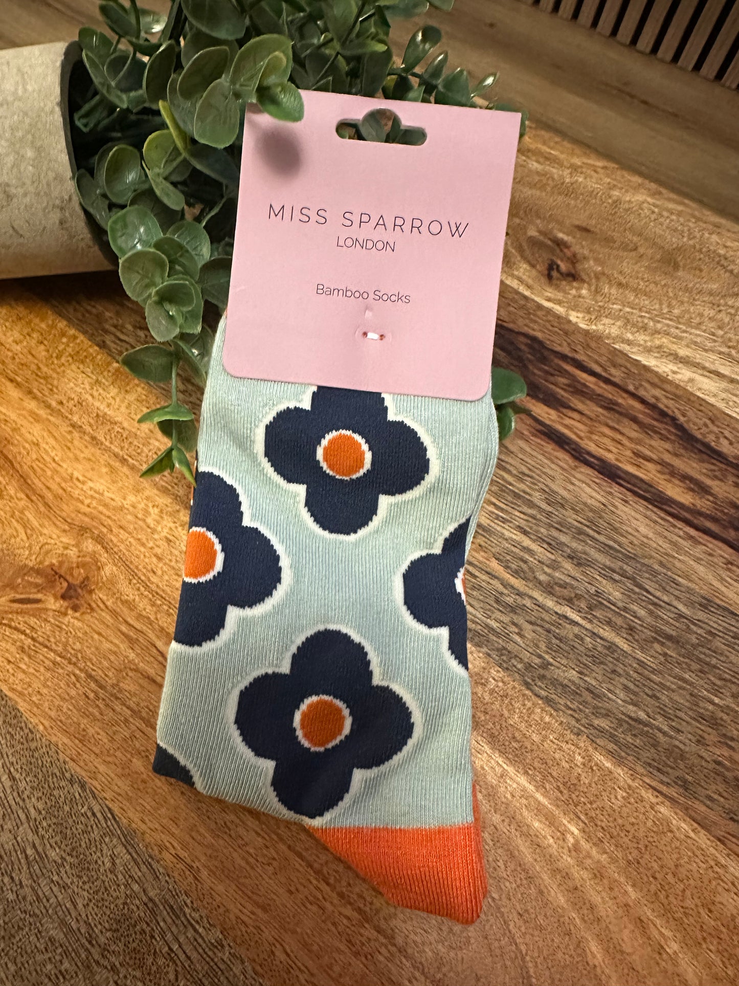 Miss Sparrow Large Retro Flower Socks