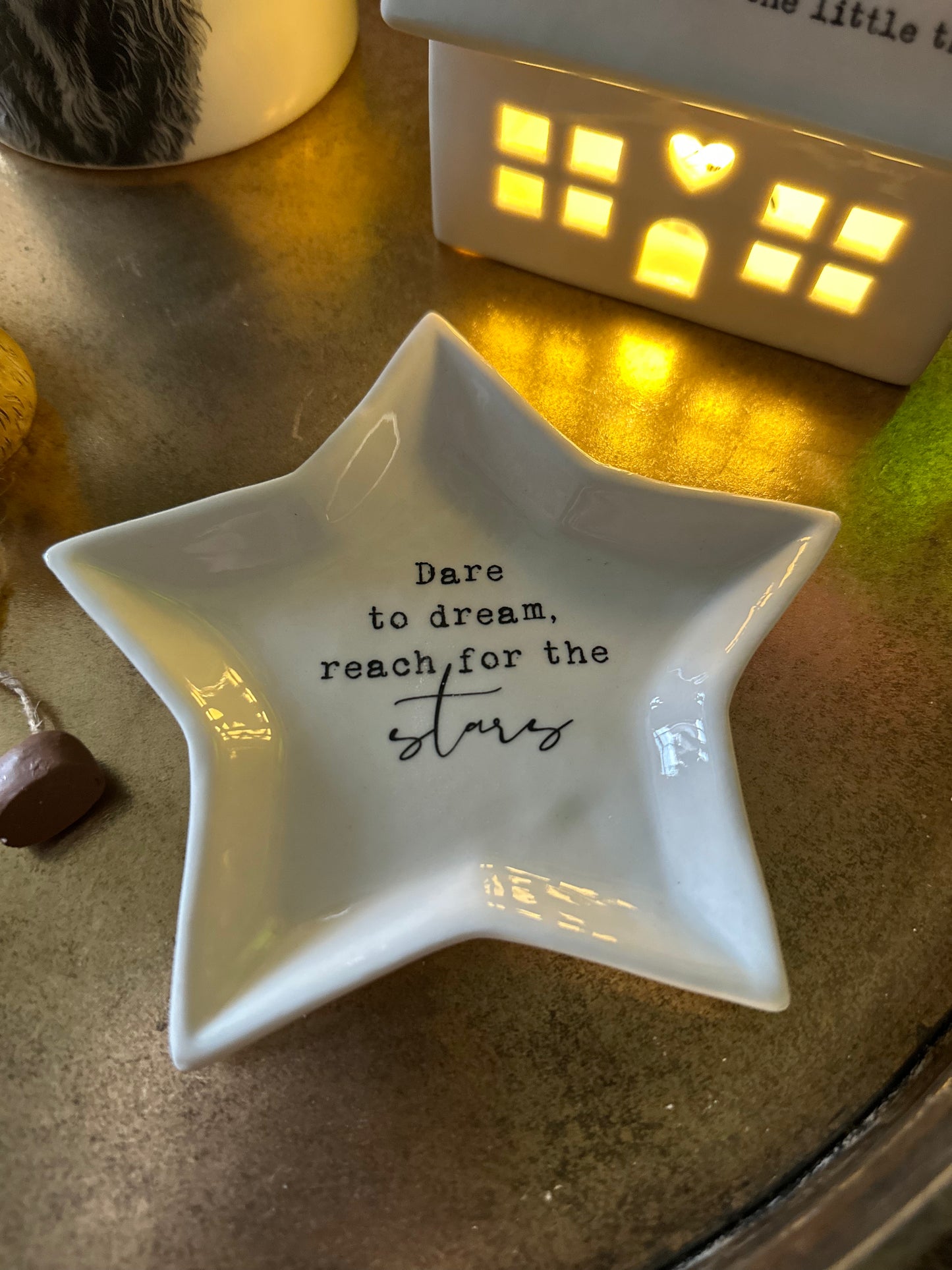 Ceramic Star Dare To Dream Trinket Tray