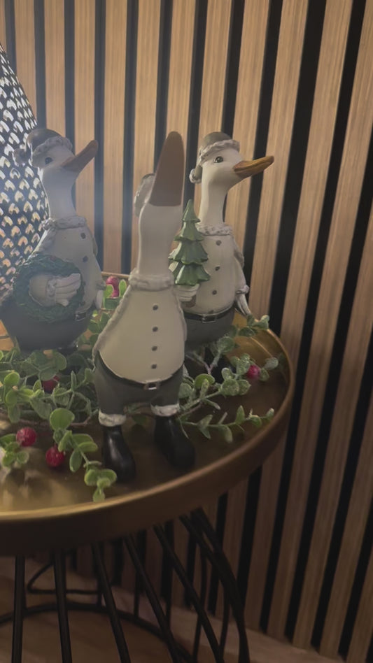 Christmas Decorative Duck Wearing Boots and a Scarf